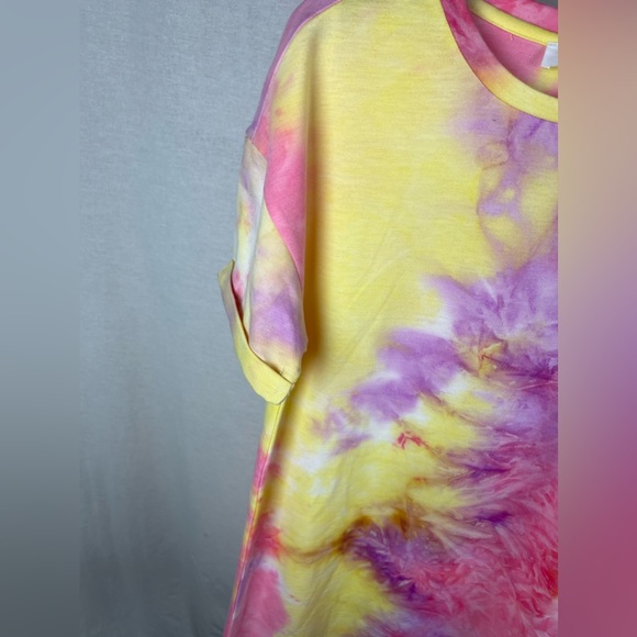 ELODIE TIE DYE CREW NECK T-SHIRT DRESS Size Small NWT - Picture 6 of 17